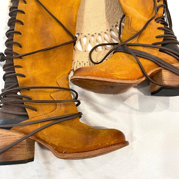 FreeBird By Steven Coal Boots Tan Suede Tall Shaft Size 8 - Picture 2 of 9